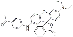 2'-[(4-acetylphenyl)amino]-6'-(diethylamino)spiro[isobenzofuran-1[3H]-9'[9H]-xanthene]-3-one Struktur