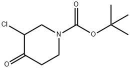 1-PIPERIDINECARBOXYLIC ACID, 3-CHLORO-4-OXO-, 1,1-DIMETHYLETHYL ESTER Struktur