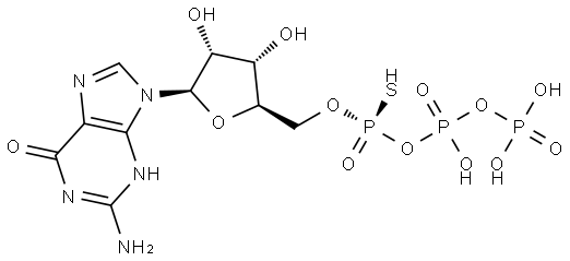 GUANOSINE-5'-O-(1-THIOTRIPHOSPHATE), RP-ISOMER SODIUM SALT Struktur