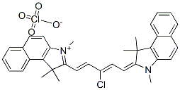 2-[(1E,3Z)-3-CHLORO-5-(1,1,3-TRIMETHYL-1,3-DIHYDRO-2H-BENZO[E]INDOL-2-YLIDENE)-1,3-PENTADIENYL]-1,1,3-TRIMETHYL-1H-BENZO[E]INDOLIUM PERCHLORATE Struktur