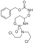 Carbamic acid, ((2-(bis(2-chloroethyl)amino)tetrahydro-2H-1,3,2-oxazap hosphorin-4-yl)oxy)-, phenylmethyl ester, P-oxide Struktur