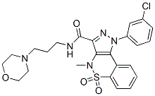 1-(m-Chlorophenyl)-3-(3-morpholinopropylaminocarbonyl)-4-methyl-1,4-dihydropyrazolo[4,3-c][1,2]benzothiazine 5,5-dioxide Struktur