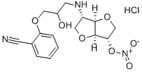 5-(2-Hydroxy-3-(2-cyanophenoxy)-propylamino)-5-desoxy-1,4:3,6-dianhydr o-L-idit-2-nitrat HCl Struktur