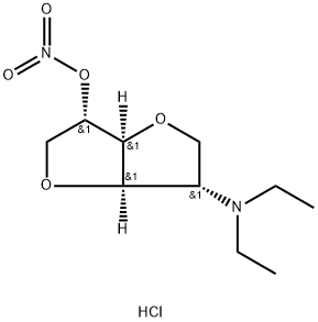 1,4:3,6-Dianhydro-2-deoxy-2-(diethylamino)-L-iditol 5-nitrate monohydr ochloride Struktur