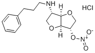 1,4:3,6-Dianhydro-2-deoxy-2-((3-phenylpropyl)amino)-L-iditol 5-nitrate  monohydrochloride Struktur