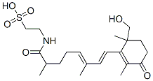 Ethanesulfonic acid, 2-((8-(6-(hydroxymethyl)-2,6-dimethyl-3-oxo-1-cyc lohexen-1-yl)-2,6-dimethyl-1-oxo-5,7-octadienyl)amino)- Struktur