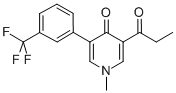 1-Methyl-3-(1-oxopropyl)-5-(3-(trifluoromethyl)phenyl)-4(1H)-pyridinon e Struktur