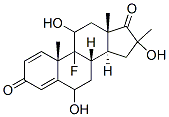 9-fluoro-16-methyl-6,11,16-trihydroxy-1,4-androstadiene-3,17-dione Struktur