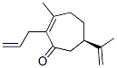 2-Cyclohepten-1-one,3-methyl-6-(1-methylethenyl)-2-(2-propenyl)-,(6R)-(9CI) Struktur