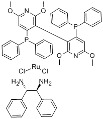 DICHLORO[(S)-(-)-2,2',6,6'-TETRAMETHOXY-4,4'-BIS(DIPHENYLPHOSPHINO)-3,3'-BIPYRIDINE][(1S,2S)-(-)-1,2-DIPHENYLETHYLENEDIAMINE]RUTHENIUM (II), MIN. 95 Struktur