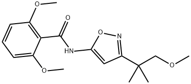 2,6-Dimethoxy-N-(3-(2-methoxy-1,1-dimethylethyl)-5-isoxazolyl)benzanam ide Struktur