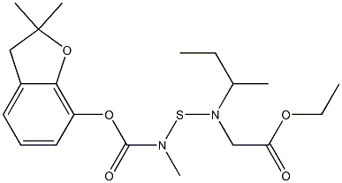 Glycine, N-(((((2,3-dihydro-2,2-dimethyl-7-benzofuranyl)oxy)carbonyl)m ethylamino)thio)-N-(1-methylpropyl)-, ethyl ester Struktur