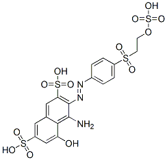 4-amino-5-hydroxy-3-[[4-[[2-(sulphooxy)ethyl]sulphonyl]phenyl]azo]naphthalene-2,7-disulphonic acid Struktur