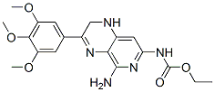 Carbamic acid, (5-amino-1,2-dihydro-3-(3,4,5-trimethoxyphenyl)pyrido(3 ,4-b)pyrazin-7-yl)-, ethyl ester Struktur