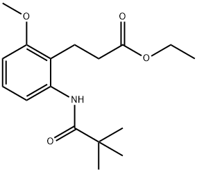 3-[2-(2,2-DIMETHYL-PROPIONYLAMINO)-6-METHOXY-PHENYL]-PROPIONIC ACID ETHYL ESTER Struktur