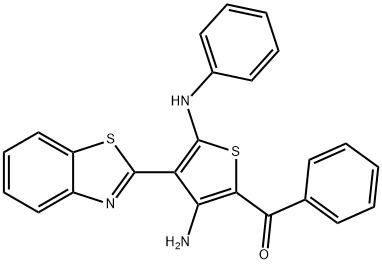 (3-Amino-4-benzothiazol-2-yl-5-phenylamino-thiophen-2-yl)-phenyl-methanone Struktur