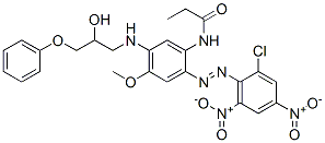 N-[-2-[(2-chloro-4,6-dinitrophenyl)azo]-5-[(2-hydroxy-3-phenoxypropyl)amino]-4-methoxyphenyl]propionamide Struktur