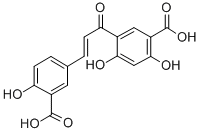 5-(3-(3-Carboxy-4-hydroxyphenyl)-1-oxo-2-propenyl)-2,4-dihydroxybenzoi c acid Struktur