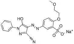 5-(3-Cyano-5-hydroxy-1-phenyl-1H-pyrazol-4-ylazo)-2-(2-methoxyethoxy)benzenesulfonic acid sodium salt Struktur