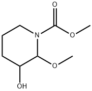 1-Piperidinecarboxylic  acid,  3-hydroxy-2-methoxy-,  methyl  ester Struktur