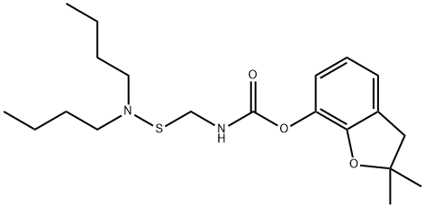 2,3-Dihydro-2,2-dimethylbenzofuran-7-yl=N-[[(dibutylamino)thio]methyl]carbamate Struktur