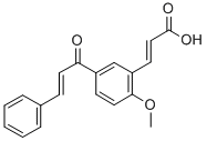 (E,E)-3-(2-Methoxy-5-(1-oxo-3-phenyl-2-propenyl)phenyl)-2-propenoic ac id Struktur