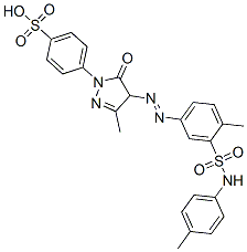 p-[4,5-dihydro-3-methyl-4-[[4-methyl-3-[(p-tolylamino)sulphonyl]phenyl]azo]-5-oxo-1H-pyrazol-1-yl]benzenesulphonic acid Struktur