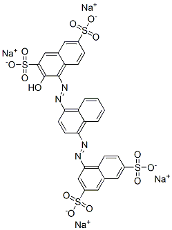 4-[[4-[(3,6-disulpho-1-naphthyl)azo]-1-naphthyl]azo]-3-hydroxynaphthalene-2,7-disulphonic acid, sodium salt Struktur