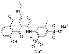 disodium 5-[[9,10-dihydro-8-hydroxy-4-[(1-methylethyl)amino]-9,10-dioxo-1-anthryl]amino]toluene-2,4-disulphonate Struktur