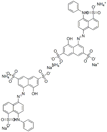 5-[(4-anilino-5-sulpho-1-naphthyl)azo]-4-hydroxynaphthalene-2,7-disulphonic acid, ammonium sodium salt Struktur