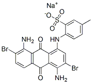 sodium 4-[(4,8-diamino-3,7-dibromo-9,10-dihydro-9,10-dioxo-1-anthryl)amino]toluene-3-sulphonate Struktur