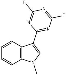 2-(N-methylindol-3-yl)-4,6-difluoro-s-triazine Struktur