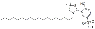 3-(5,5-Dimethyl-3-octadecylthiazolidin-2-yl)-4-hydroxybenzenesulfonic acid Struktur