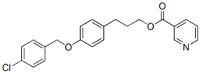 3-[4-[(4-chlorophenyl)methoxy]phenyl]propyl pyridine-3-carboxylate Struktur