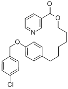 3-Pyridinecarboxylic acid, 6-(4-((4-chlorophenyl)methoxy)phenyl)hexyl  ester Struktur