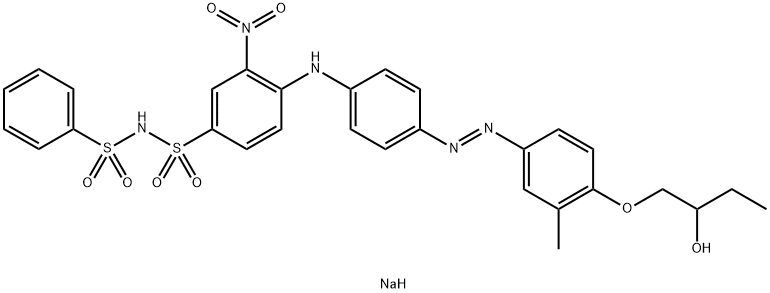 sodium 4-[[4-[[4-(2-hydroxybutoxy)-m-tolyl]azo]phenyl]amino]-3-nitro-N-(phenylsulphonyl)benzenesulphonamidate Struktur