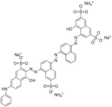 4-hydroxy-5-[[4-[[4-[[1-hydroxy-6-(phenylamino)-3-sulpho-2-naphthyl]azo]-6-sulpho-1-naphthyl]azo]-1-naphthyl]azo]naphthalene-2,7-disulphonic acid, ammonium sodium salt Struktur