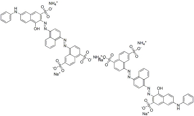 4-[[4-[[6-anilino-1-hydroxy-3-sulpho-2-naphthyl]azo]-1-naphthyl]azo]naphthalene-1,6-disulphonic acid, ammonium sodium salt Struktur