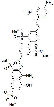 4-amino-3-[[4'-[(2,4-diaminophenyl)azo]-2,2'-disulpho[1,1'-biphenyl]-4-yl]azo]-5-hydroxynaphthalene-2,7-disulphonic acid, sodium salt  Struktur