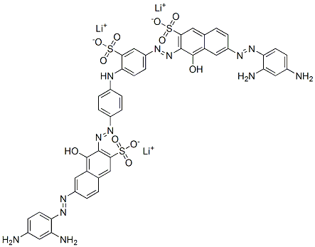 trilithium 6-[(2,4-diaminophenyl)azo]-3-[[4-[[4-[[7-[(2,4-diaminophenyl)azo]-1-hydroxy-3-sulphonato-2-naphthyl]azo]phenyl]amino]-3-sulphonatophenyl]azo]-4-hydroxynaphthalene-2-sulphonate Struktur