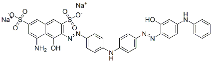 5-amino-3-[[4-[[4-[[4-anilino-2-hydroxyphenyl]azo]phenyl]amino]phenyl]azo]-4-hydroxynaphthalene-2,7-disulphonic acid, sodium salt Struktur