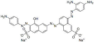 3-[(4-aminophenyl)azo]-6-[[4-[(2,4-diaminophenyl)azo]-6-sulpho-1-naphthyl]azo]-4-hydroxynaphthalene-2-sulphonic acid, sodium salt Struktur