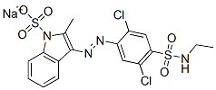 sodium 3-[[2,5-dichloro-4-[(ethylamino)sulphonyl]phenyl]azo]-2-methyl-1H-indolesulphonate Struktur