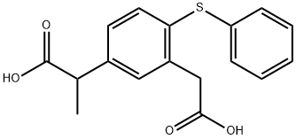 5-(1-Carboxyethyl)-2-(phenylthio)phenylacetic acid Struktur