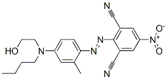 2-[[4-[butyl(2-hydroxyethyl)amino]-2-methylphenyl]azo]-5-nitrobenzene-1,3-dicarbonitrile Struktur