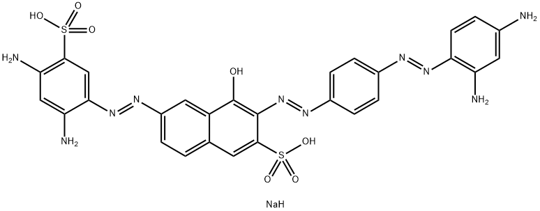 3-[[4-[(2,4-Diaminophenyl)azo]phenyl]azo]-6-[(2,4-diamino-5-sulfophenyl)azo]-4-hydroxy-2-naphthalenesulfonic acid disodium salt Struktur