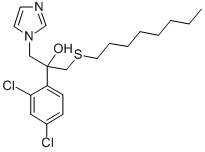 alpha-(2,4-Dichlorophenyl)-alpha-((octylthio)methyl)-1H-imidazole-1-et hanol Struktur