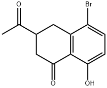 3-ACETYL-5-BROMO-8-HYDROXY-3,4-DIHYDRO-2H-1-NAPHTHALENONE Struktur