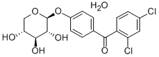 (2,4-Dichlorophenyl)(4-(beta-D-xylopyranosyloxy)phenyl)methanone hemih ydrate Struktur