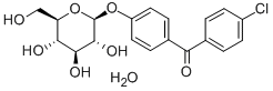 (4-Chlorophenyl)(4-(beta-D-glucopyranosyloxy)phenyl)methanone hemihydr ate Struktur